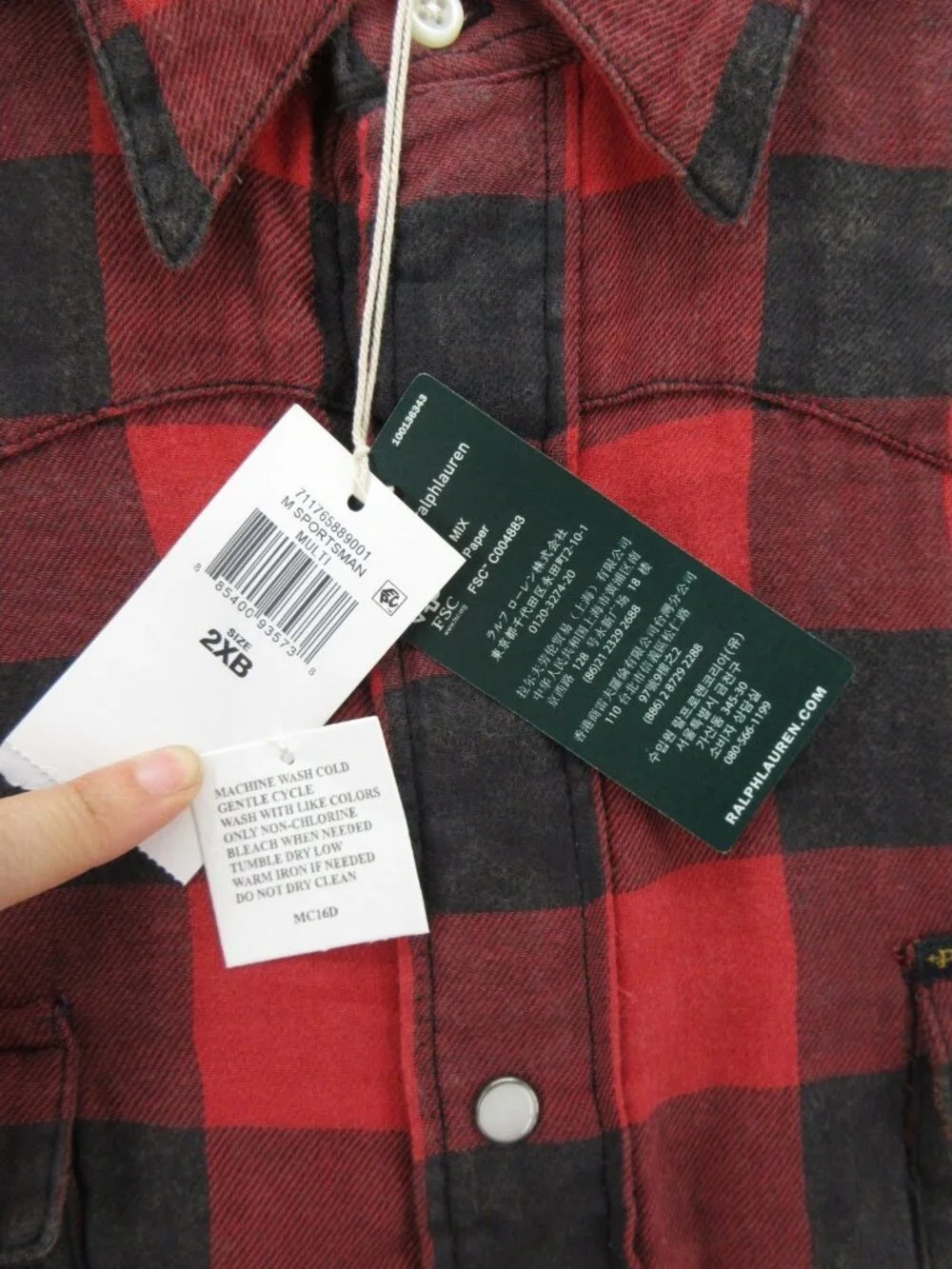 Polo Country Ralph Lauren Shirt 2XB Big Western Snap Buffalo Plaid Lined